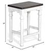 Home Square Carriage House 24" Mindi Wood Stool in White/Dark Brown - Set of 2 view 3