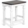 Home Square Carriage House 24" Mindi Wood Stool in White/Dark Brown - Set of 2 view 4