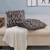 BYTIDE Printed Faux Fur Decorative Square Throw Pillow Covers 20 x 20 Inches Pack of 2, Plush Soft Cushion Case Pillowcase for Couch Bed Car Bedroom Living Room, Snake Brown view 1