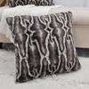 BYTIDE Printed Faux Fur Decorative Square Throw Pillow Covers 20 x 20 Inches Pack of 2, Plush Soft Cushion Case Pillowcase for Couch Bed Car Bedroom Living Room, Snake Brown view 3