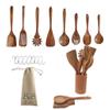BaraBara Kitchen Utensils Set, Wooden Holder, Spoon Rest and Hooks, Kitchen Wooden Utensils, 100% Natural Teak Wooden Kitchen Utensil view 1