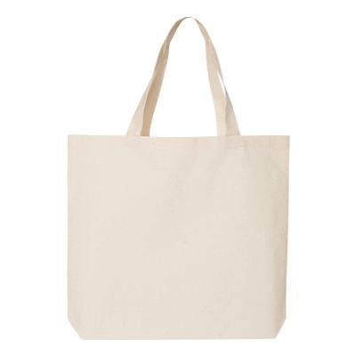 TBF Cotton Canvas Reusable Gift Blank Tote Bags Wholesale for DIY, Promotions, Advertising, Decorating (100 Pack)