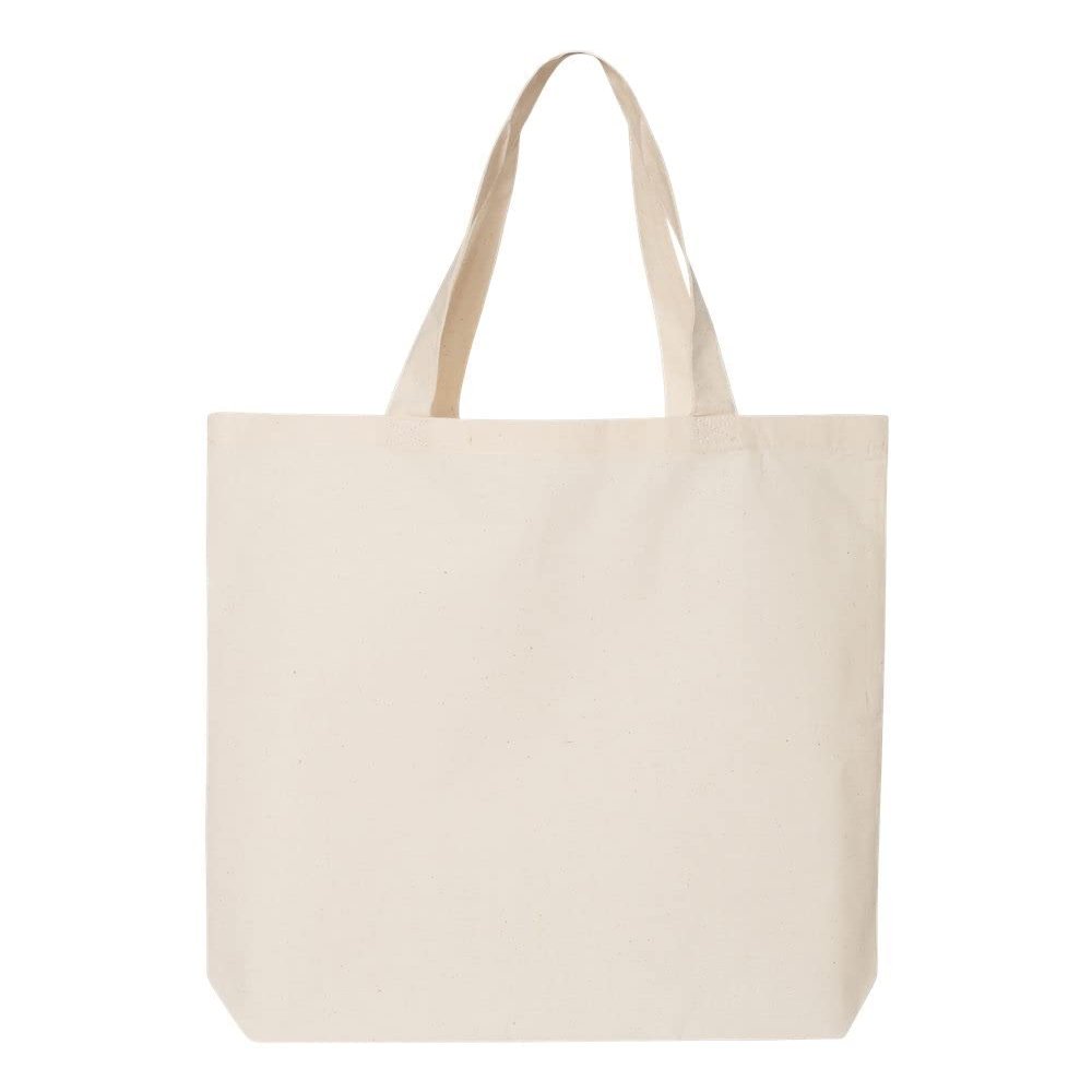 TBF Cotton Canvas Reusable Gift Blank Tote Bags Wholesale for DIY, Promotions, Advertising, Decorating (100 Pack)