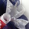 Happy Holidays Cardinal Patriotic Handmade Deco Mesh Wreath. Available in 24 inch and 28 inch diameters. view 3