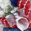 Happy Holidays Cardinal Patriotic Handmade Deco Mesh Wreath. Available in 24 inch and 28 inch diameters. view 4