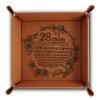 Bella Busta-28 Years Anniversary-Contemporary/Modern Gift Orchid Theme Design for 28th Anniversary-Engraved Leatherette Valet Tray (Rawhide) view 1