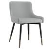Corinth Set of 2 Modern Faux Leather and Metal Side Chair in Light Grey view 1