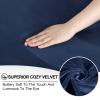 FestiCorp 3 Piece Velvet Sofa Covers for 2 Seat Cushion Couch Sofa Slipcovers, Stretch Couch Cover, Thick Furniture Protector for Dogs Pets, XL Love Seat, Navy view 3