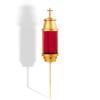 Cemetery Light Candle Holder, Grave Decorations Memorial Lantern with Crosses, Anodized Aluminum Eternal Light Dome Memorial Light Grave Lamp, RedIncludes Solar Candle view 1