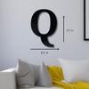 Alphabet Wall Sign Lettering - Decorative 3D Printed Home Sign - Personalize your Living Room and Bedroom Wall - Letter Symbol Wall Decor (Q) view 4