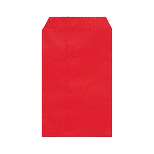Quotidian Strawberry Red Medium Greaseproof Paper Bags 5x7 in, 100 Count