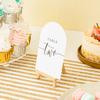 Crisky Arch Design Table Number Cards for Wedding, Anniversary, Birthday, Bridal Shower Party. Black Double-Sided Design 4 x 6 Inch Number One - Thirty & Head Table. view 3