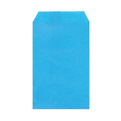 Quotidian Sky Blue Flat Medium Greaseproof Paper Bags 5x7 in, 100 Count