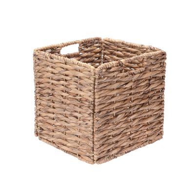 VILLACERA Wicker Baskets Set of 4 Square Handmade Woven Water Hyacinth Storage Bins Closet, Living Room, or Bathroom Dcor by Villacera (Natural)
