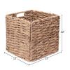 VILLACERA Wicker Baskets  Set of 4 Square Handmade Woven Water Hyacinth Storage Bins  Closet, Living Room, or Bathroom Dcor by Villacera (Natural) view 3