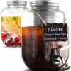 1 Gallon Cold Brew Coffee Maker - 3rd Generation Fine Mesh Filter - Stainless Steel Spigot - Extra Thick Large Glass Mason Jar Drink Dispenser Carafe, Iced Coffee Maker & Sun Tea Pitcher with Infuser. view 1