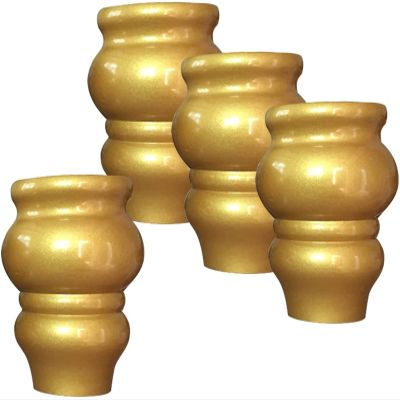 YQBUER Imitation Gold Gourd Replacement Foot Cover Foot 4 Piece Set Solid Wood Sofa Legs TV Cabinet Coffee Table Legs Home Decor Armchair Sideboard with Accessories (Color : 12cm/4.7in)