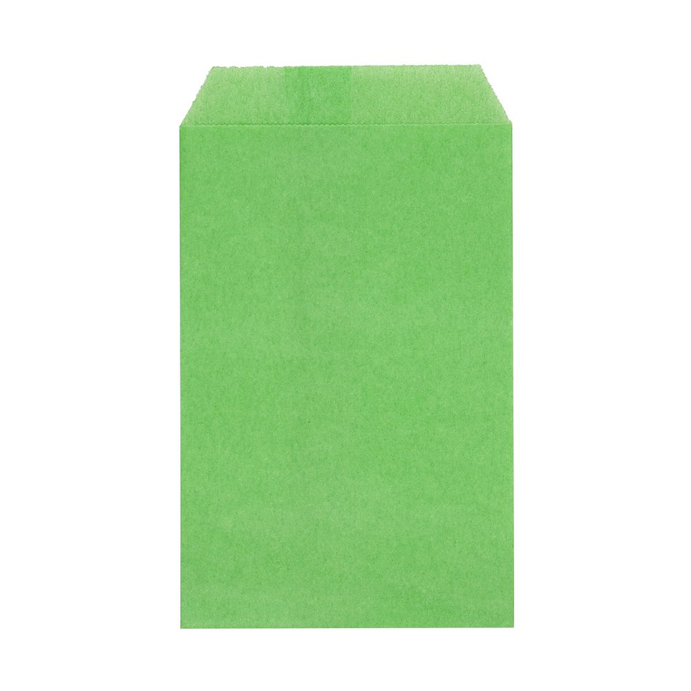 Quotidian Mint Green Flat Medium Greaseproof Paper Bags 4x6 in, 100 Count