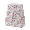 Soul & Lane Decorative Storage Cardboard Boxes with Lids | Summer Rose - Set of 3 | Floral Paperboard Nesting Boxes view 1