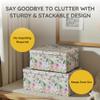 Soul & Lane Decorative Storage Cardboard Boxes with Lids | Summer Rose - Set of 3 | Floral Paperboard Nesting Boxes view 3