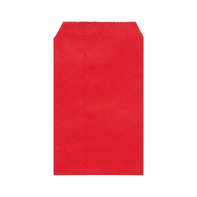 Quotidian Strawberry Red Flat Large Greaseproof Paper Sandwich Bags 6" x 9" (15 x 22.8cm) Pack of 100 - Popcorn Bakery Candle Wrap Crafts