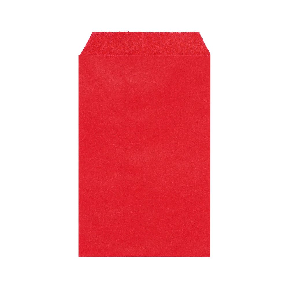 Quotidian Strawberry Red Flat Large Greaseproof Paper Sandwich Bags 6" x 9" (15 x 22.8cm) Pack of 100 - Popcorn Bakery Candle Wrap Crafts