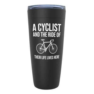 Cycling Black Edition Viking Tumbler 20oz - A Cycling And The Ride - Sport Lovers Bicycle Racer Trails Enthusiasm Off Road Extreme Sport Biker Rider