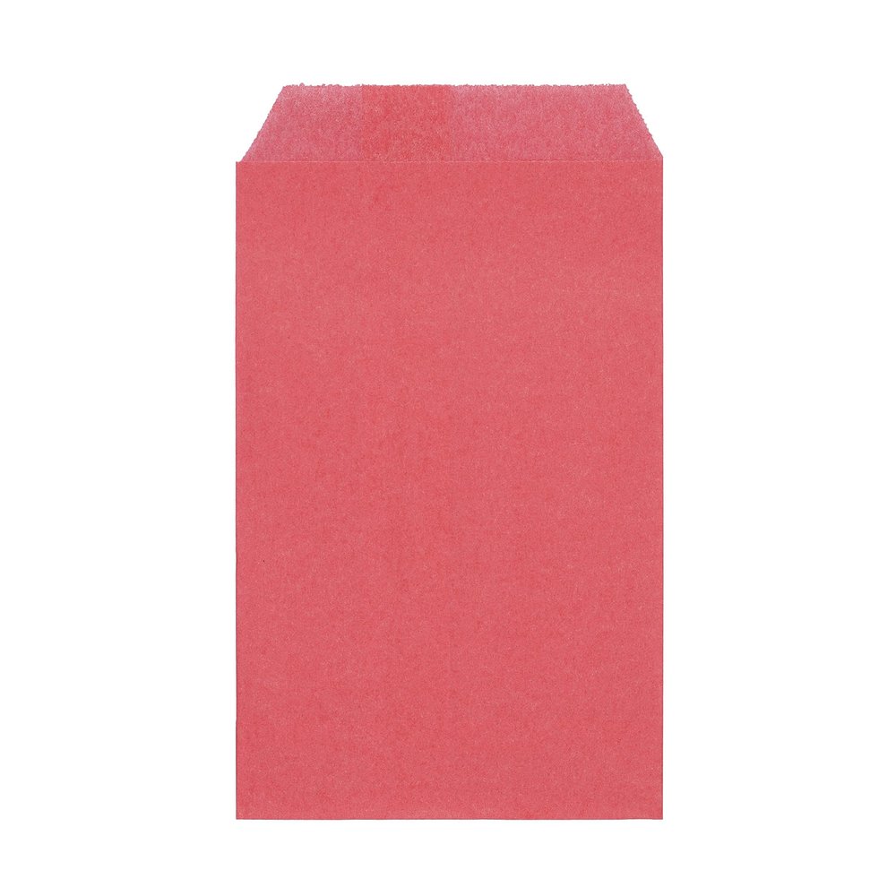 Quotidian Rose Pink Flat Medium Greaseproof Paper Bags 4x6 in, 100 Count
