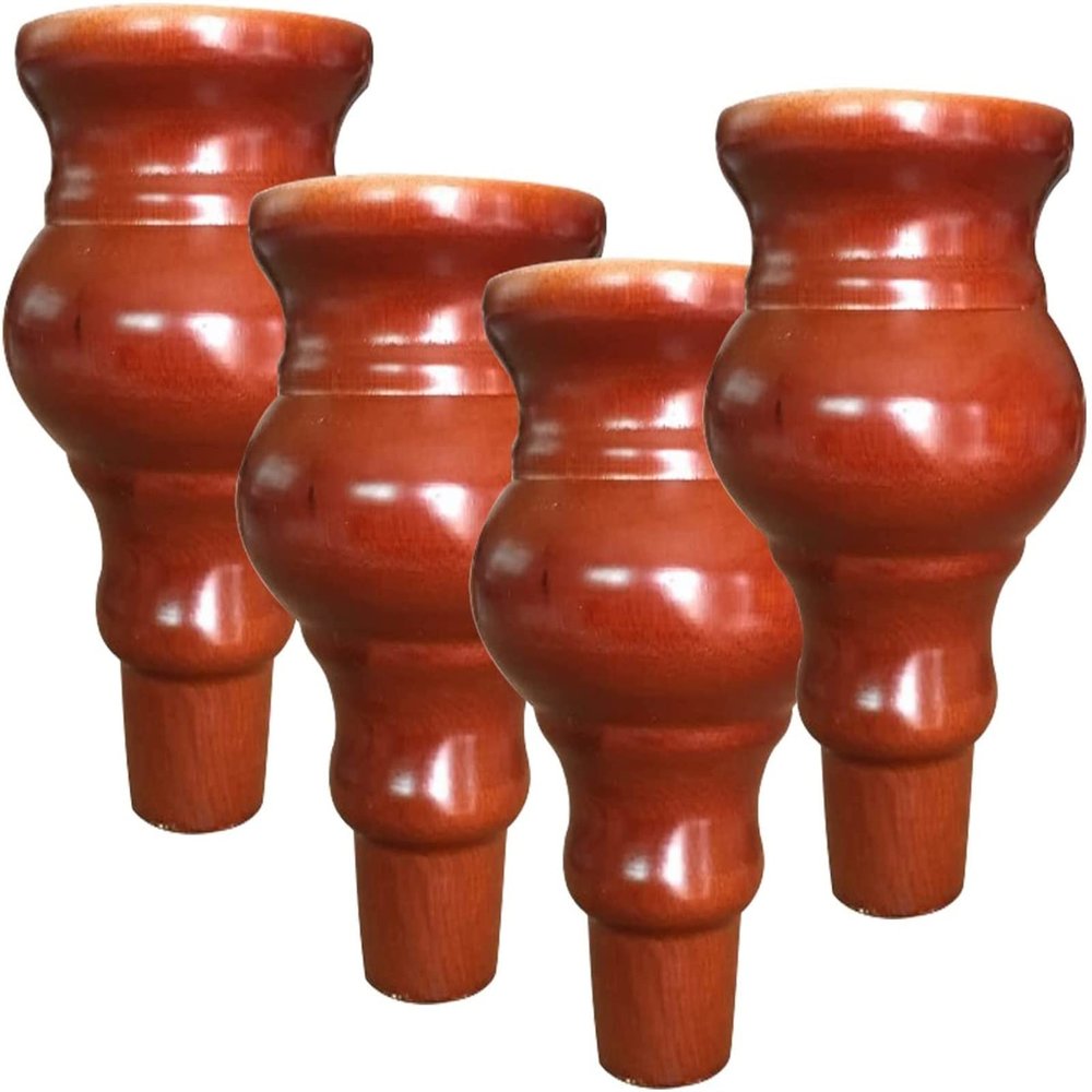YQBUER Red Solid Wood Sofa Legs Legs Table Legs TV Cabinet Bedside Tables Coffee Table Legs Bookcase Feet Sofa Armchair Recliner Legs with Accessories 4 Pieces (Color : 10cm/3.9in)