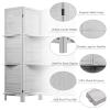 AMBITION LAND Room Divider with Shelves, Privacy Screen, Room Dividers and Folding Privacy Screens, 4 Panel Wood Temporary Wall Partition Separation Separator, Grey view 4