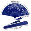 WEARXI 4 PCS Hand Fans for Women, Foldable 8.3" Silk Folding Fan with Bamboo Frames, Chinese Japenese Paper Hand Fan for Cosplay, Dancing, Party, Wedding, Home Decoration view 2