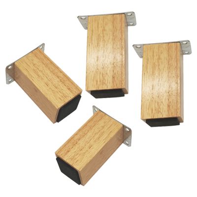 YQBUER Modern Solid Wood Legs Oak Sofa Legs TV Cabinet Legs Coffee Table Legs Bed Legs Sofa Armchair Bookcase Legs 3 Colors 4 Sizes with Accessories 4 Pieces (Color : Wood Color, Size : 10Cm/3.9In)