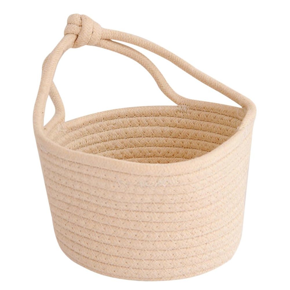 LIFKOME Stuff Basket Toy Baskets s Jute Rope Hanging Planter Cotton Rope Hanging Wicker Stair Small Storage Bucket Flower Decorations Baby Makeup Brush Front Door