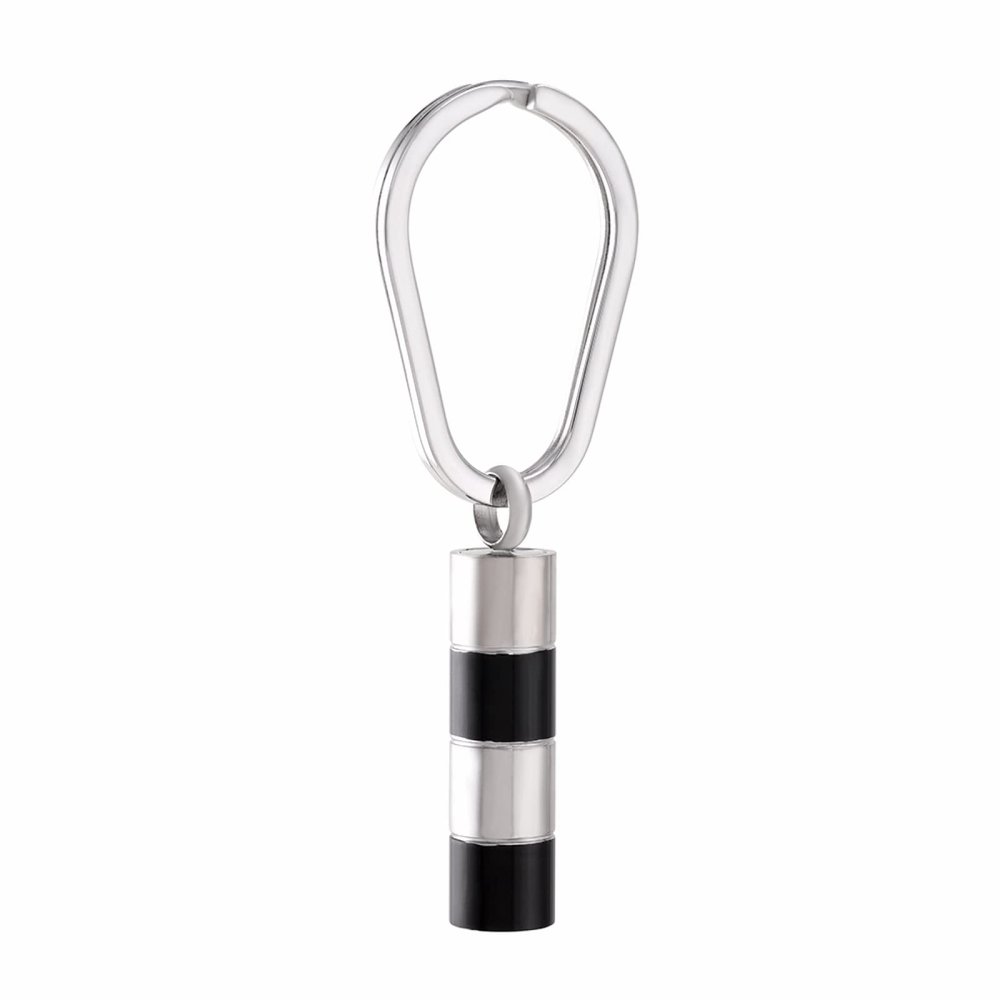 LiHiFG 316L Stainless Steel Cylinder Memorial Urn Keychain Cremation Ashes Key Chain for Men and Women