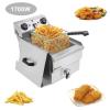 Ochine Electric Deep Fryer Stainless Steel Commercial Deep Fryer Single or Double Countertop Oil Fryer with Removable Basket and Temperature Limiter for Commercial and Home Use (Ship from USA) view 2