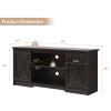 4 EVER WINNER 65 Inch TV Stand with Sliding Barn Doors, Espresso Entertainment Center for 65 Inch TV with Storage Cabinet, Farmhouse TV Stand for 65+ Inch TV for Living Room view 2