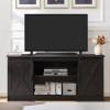 4 EVER WINNER 65 Inch TV Stand with Sliding Barn Doors, Espresso Entertainment Center for 65 Inch TV with Storage Cabinet, Farmhouse TV Stand for 65+ Inch TV for Living Room view 3