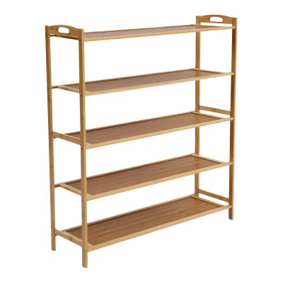 5 Tier Bamboo Shoe Rack,Wooden Shoe Shelf Storage Organizer,Shoe Storage Organizer Entryway Shoe Shelf,Perfect for Entryway,Hallway,Closet,Living Room - Shoe Shelf Closets Free Standing Shelves