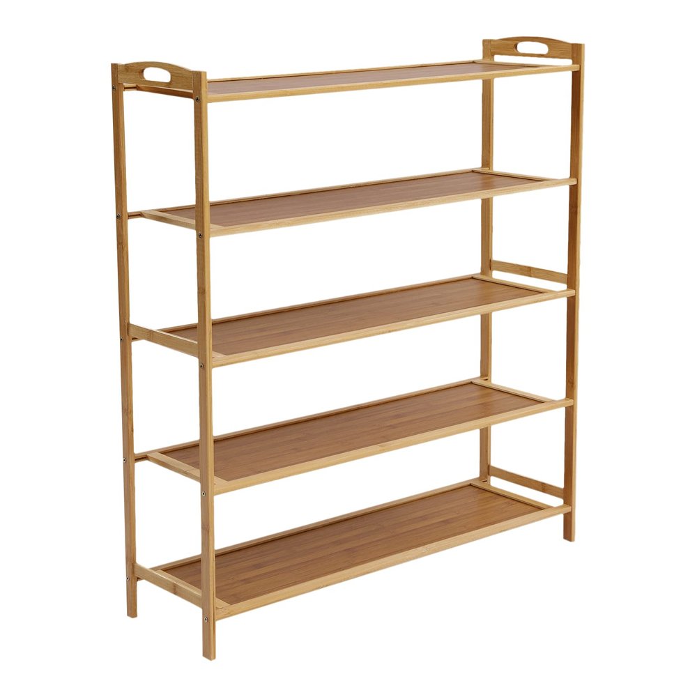 5 Tier Bamboo Shoe Rack,Wooden Shoe Shelf Storage Organizer,Shoe Storage Organizer Entryway Shoe Shelf,Perfect for Entryway,Hallway,Closet,Living Room - Shoe Shelf Closets Free Standing Shelves