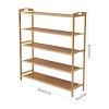 5 Tier Bamboo Shoe Rack,Wooden Shoe Shelf Storage Organizer,Shoe Storage Organizer Entryway Shoe Shelf,Perfect for Entryway,Hallway,Closet,Living Room - Shoe Shelf Closets Free Standing Shelves view 2