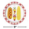 Classic BBQ Round Dinner Plates - 9" (Pack of 8) - Multicolor & Durable Design Tableware, Perfect For Birthday & Themed Parties view 2