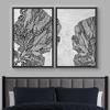 IDEA4WALL Framed Canvas Print Wall Art Set Black White Spotted Forest Leaf Landscape Floral Plants Illustrations Modern Art Nature Scenic for Living Room, Bedroom, Office - 16"x24"x2 Black view 2