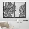 IDEA4WALL Framed Canvas Print Wall Art Set Black White Spotted Forest Leaf Landscape Floral Plants Illustrations Modern Art Nature Scenic for Living Room, Bedroom, Office - 16"x24"x2 Black view 3