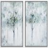 IDEA4WALL Framed Canvas Print Wall Art Set Pastel Watercolor Misty Forest Landscape Nature Wilderness Illustrations Modern Art Scenic Colorful for Living Room, Bedroom, Office - 16"x24"x2 White view 1