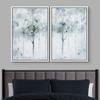 IDEA4WALL Framed Canvas Print Wall Art Set Pastel Watercolor Misty Forest Landscape Nature Wilderness Illustrations Modern Art Scenic Colorful for Living Room, Bedroom, Office - 16"x24"x2 White view 2