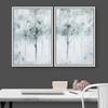 IDEA4WALL Framed Canvas Print Wall Art Set Pastel Watercolor Misty Forest Landscape Nature Wilderness Illustrations Modern Art Scenic Colorful for Living Room, Bedroom, Office - 16"x24"x2 White view 3
