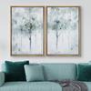 IDEA4WALL Framed Canvas Print Wall Art Set Pastel Watercolor Misty Forest Landscape Nature Wilderness Illustrations Modern Art Scenic Colorful for Living Room, Bedroom, Office - 16"x24"x2 Natural view 2