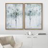 IDEA4WALL Framed Canvas Print Wall Art Set Pastel Watercolor Misty Forest Landscape Nature Wilderness Illustrations Modern Art Scenic Colorful for Living Room, Bedroom, Office - 16"x24"x2 Natural view 3