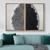 IDEA4WALL Framed Canvas Print Wall Art Set Black White Grunge Forest Leaf Close Up Floral Plants Illustrations Modern Art Nature Scenic Colorful for Living Room, Bedroom, Office - 16"x24"x2 Natural view 2