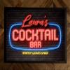Personalised Cocktail Bar neon printed Door mat 60 x 40cm view 2